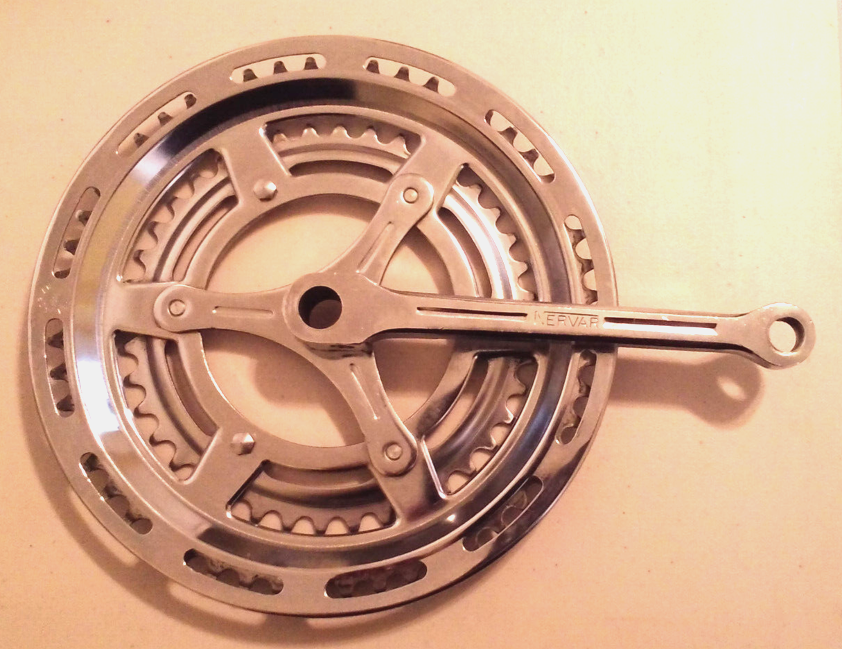 ビンテージ フランスNERVAR社製 コッタードクランク Vintage Nervar Cottered Pin Crank Set 52/42 T 172.5 9/16s