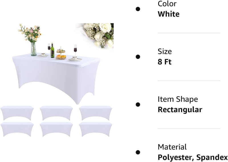 6 Pack Spandex Table Cover Fitted Spandex Tablecloths Stretch Table Cover Stretc