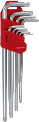 Dekton Extra Long Star Torx Allen Key Security Wrench Set T10 - T50 9 Pc Keys