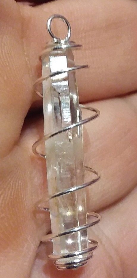 Herkimer Diamond Silver Plated Wire Cage Pendant 1
