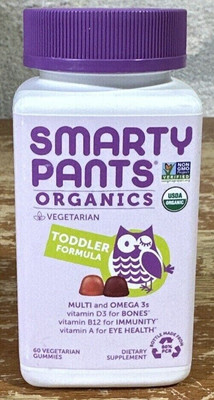 Smarty Pants Organics Toddler Formula Vegetarian Gummies Dietary Supplement 60ct