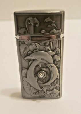 Windproof Dolphin Butane Cigar Cigarette Refillable Lighter choice Silver/Gold 