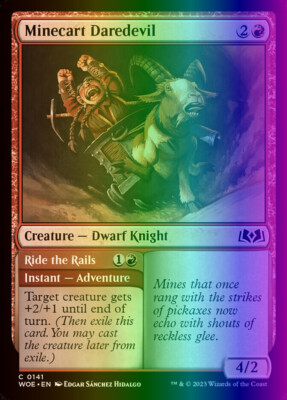 MTG Magic the Gathering Minecart Daredevil (141/515) Wilds of Eldraine LP FOIL