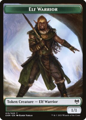 Elf Warrior (015) // Giant Wizard (006) Foil Token Kaldheim KHM MTG Magic