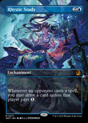 マジック：ザ・ギャザリング - MAGIC the gathering Enchantment RHYSTIC Rhystic Study Anime Confetti Foil BGS 9.5 Quad++ Gem Mint