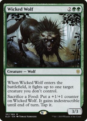 1x Wicked Wolf Throne of Eldraine NM English Pack Fresh