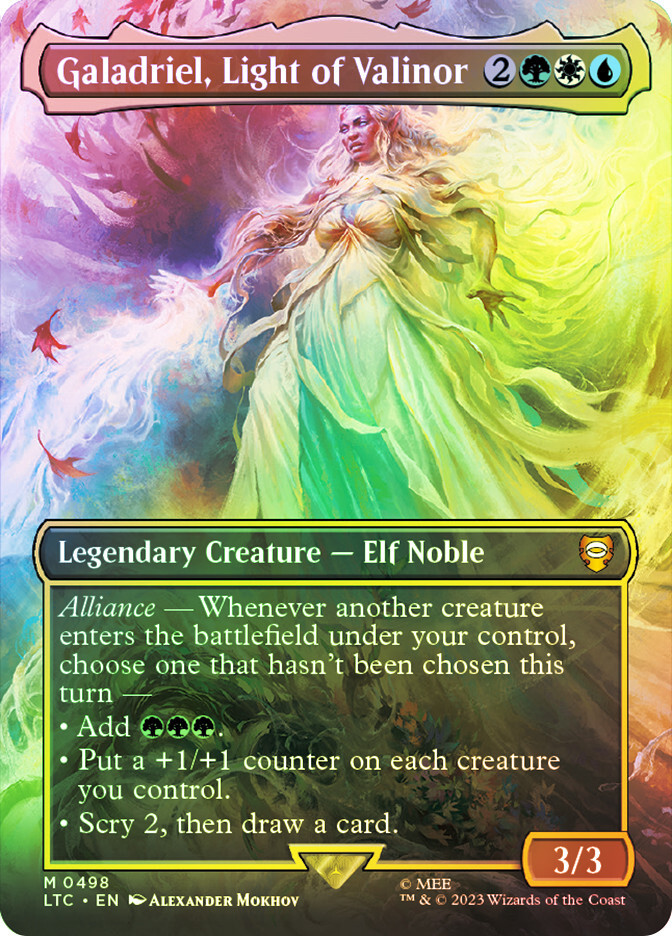 MTG FOIL Galadriel, Light of Valinor Borderless - The Lord of the