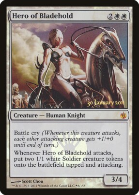 MTG Hero of Bladehold Mirrodin Besieged Promo 8/155 Mythic Rare *FOIL* NM!