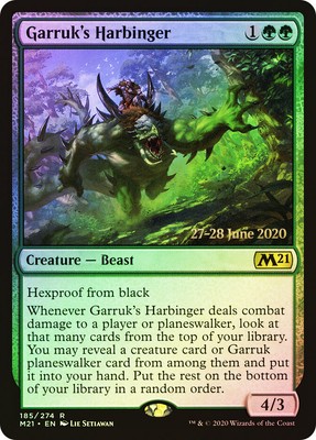 MTG FOIL Garruk's Harbinger Prerelease Core Set 2021  - Promo: Date Stamped