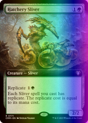 MTG Magic the Gathering Hatchery Sliver (771/1173) Commander Masters LP FOIL