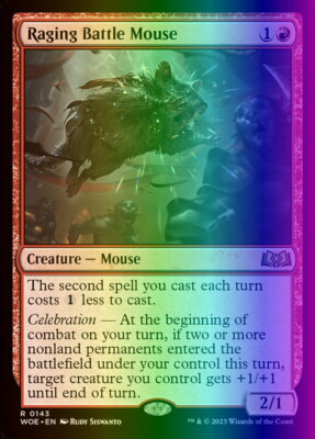 MTG Magic the Gathering Raging Battle Mouse (143/475) Wilds of Eldraine NM FOIL