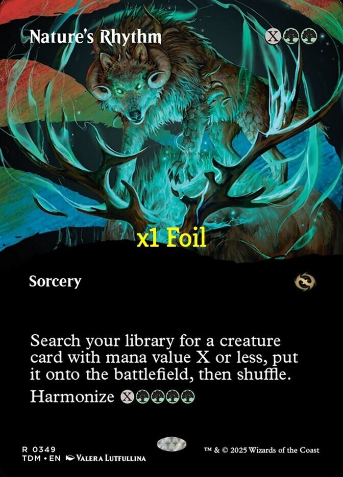 MTG Foil Borderless Tarkir: Dragonstorm TDM Nature's Rhythm