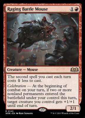 Raging Battle Mouse (143) Wilds of Eldraine x4 4x WOE MTG Playset Magic