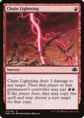 Chain Lightning (113) Dominaria Remastered x4 4x DMR MTG Playset Magic