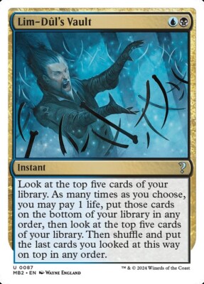 1x - Lim-Dûl's Vault - (white frame) - Mystery Booster 2 - UC NM MTG