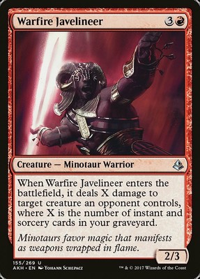 2X FOIL Warfire Javelineer MTG Magic AMONKHET #155