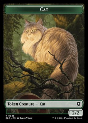 Cat (2/2) MTG Token (Chariot) - Magic Bloomburrow Commander EDH - NM Playset X4