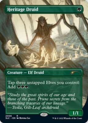 遺産のドルイド/Heritage Druid　3枚セット　foil　日本語 Heritage Druid (Borderless) [Secret Lair 30th Anniversary