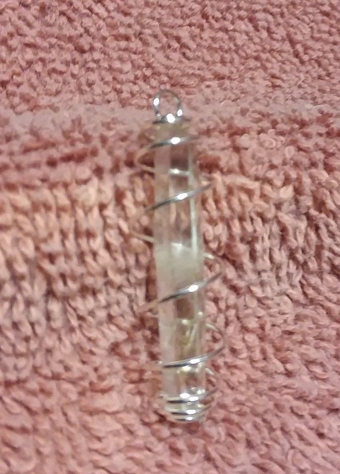 Herkimer Diamond Silver Plated Wire Cage Pendant 1