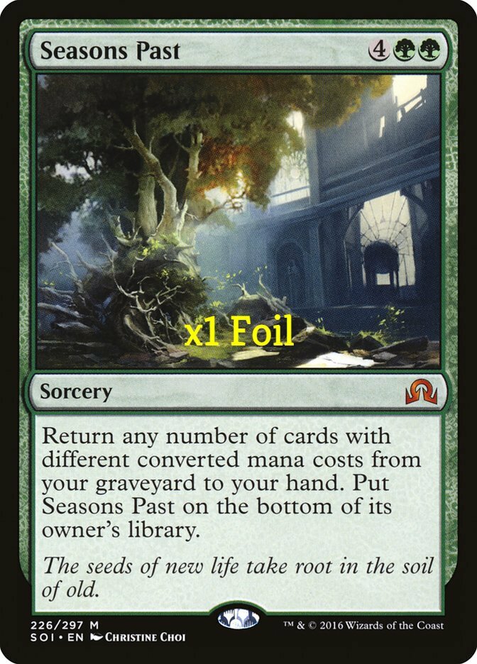 Seasons Past 1x FOIL SOI MTG Shadows Over Innistrad Mythic MINT green Seasons Past 1x FOIL SOI MTG Shadows Over Innistrad Mythic MINT green