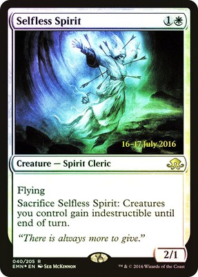 MTG FOIL Selfless Spirit Prerelease Eldritch Moon  - Promo: Date Stamped #40s