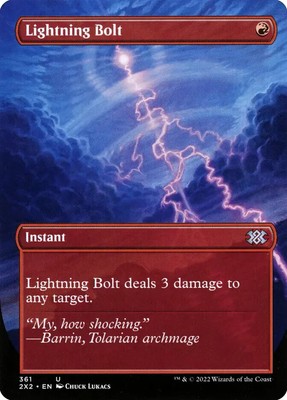 MTG Borderless Lightning Bolt 2X2 Magic: The Gathering