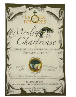 French Torchons & Bouchons Paris Tea Towel Olive Oil La Croix Des Papes Mill New