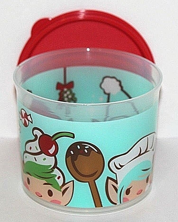 Tupperware Canister Christmas Elf Red & Blue 2 Cup Candy Container TupperElf