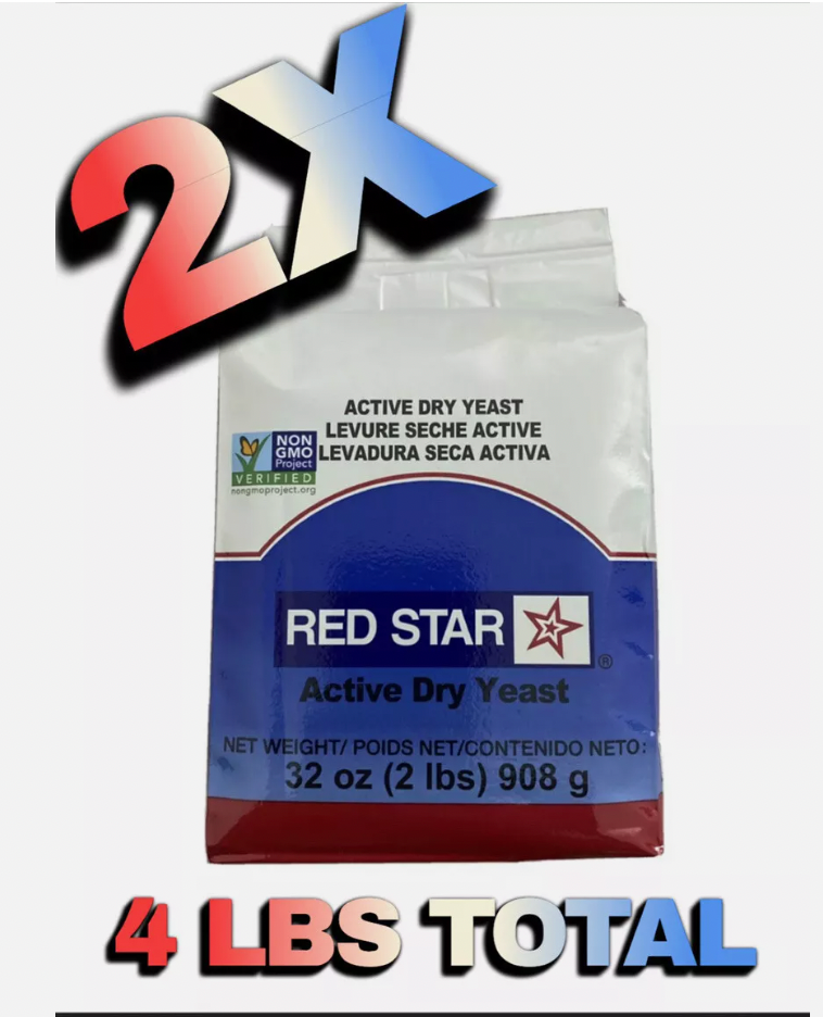 Red Star Active Dry Yeast- (2 lbs / 32oz) 2PACK