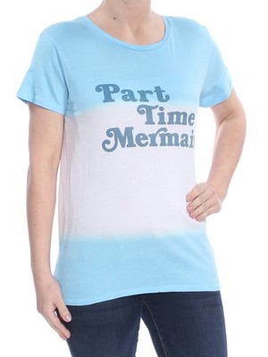 Женский топ с коротким рукавом FREEZE Womens Blue Color Block Part Time Mermaid S