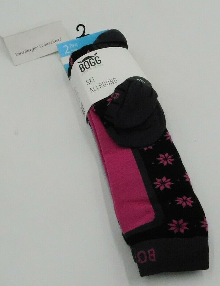 Bogg 2er Set Damen Skisocken Allround weiß/pink Gr 39-42