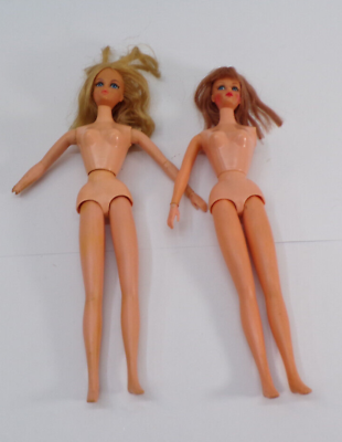 Two Vintage Mattel Dramatic New Living Barbie Dolls Centered Eyes