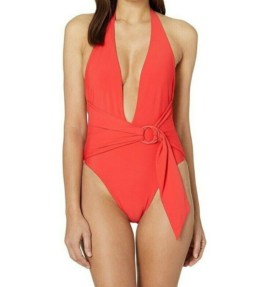 Jonathan Simkhai 266374 Women's Front Twist Ring Tie One-Piece Swimsuits Size XS