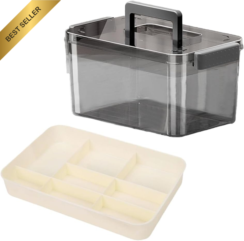 Medicine Box Storage Box, Large Capacity Household Medicine Box, Multi-Layer Tra