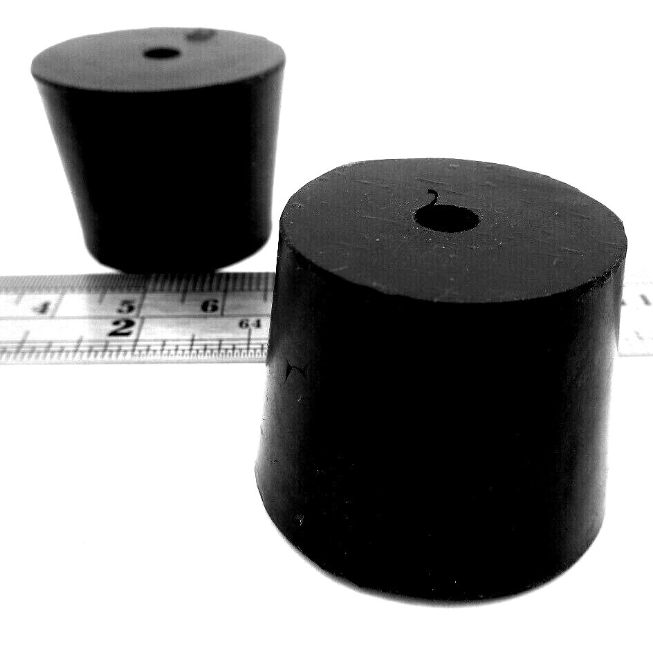 Rubber Stopper #6, 1 Center Hole, Tapered Bung Plugs 1 1/32