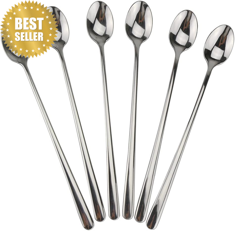 Long Handle Spoon, 9-Inch Ice Tea Spoon, Premium 18/10 Stainless Steel Iced Teas