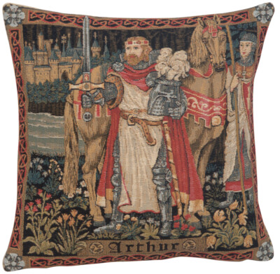 Legendary King Arthur European Cushion Cover Belgian Home Decor Pillow 13x13 in