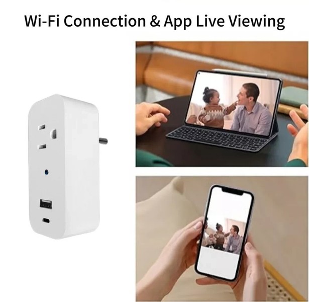 1080P HD Hidden Mini Camera Remote View Home Security Cam wall outlet  SD Card - Image 4