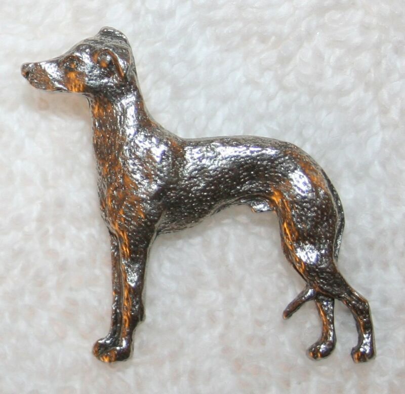ITALIAN GREYHOUND Grey Hound Dog Fine PEWTER PIN Jewelry Art USA Made