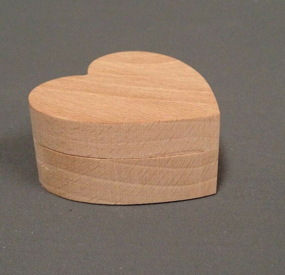 Small Wooden Ring Box Heart Shaped Wedding Ring Box Jewelry Earring Trinket