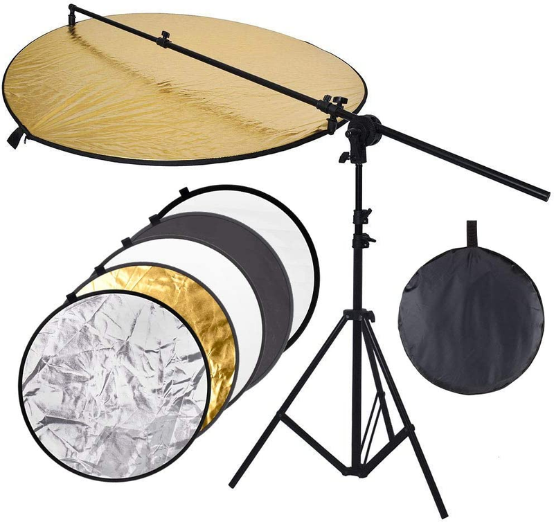 Photo Studio 32" 80Cm 5 in 1 Collapsible Multi-Disc Reflector + Reflector Boom A