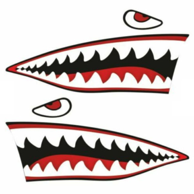 2x Hai Aufkleber 20cm Haifisch Maul Sticker Oldtimer Hotrod Oldschool Youngtimer