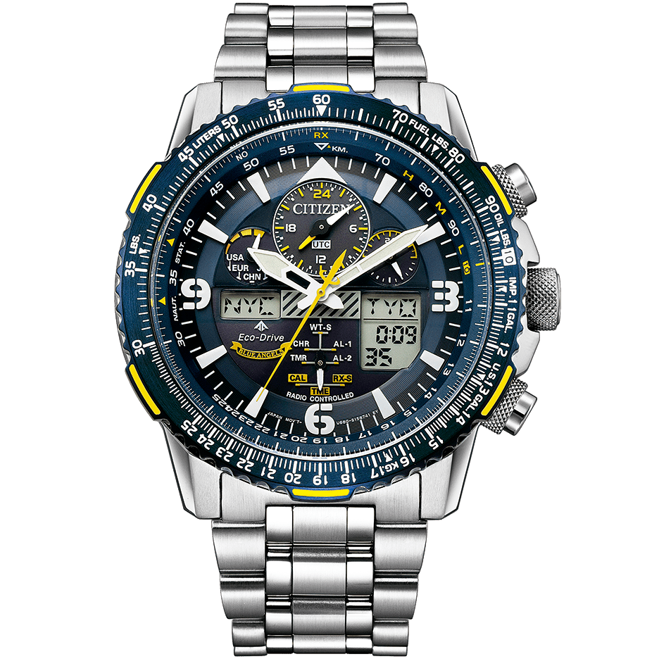 Pre-owned Citizen Promaster Sky Jy8078-52l Blue Angels Eco-drive Radio Solar Watch 45.4mm In Silver
