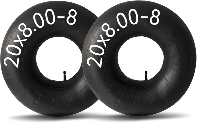 2-Pack Inner Tubes 20X8.00-8 Straight Valve for Lawn Mower Golf Cart