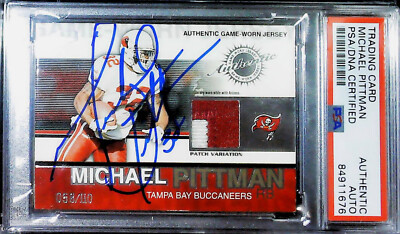 Michael Pittman 2002 Pacific Atomic Patch Auto 58/110 PSA DNA Certified