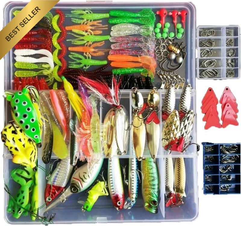Topconcpt 275Pcs Freshwater Fishing Lures Kit Fishing Tackle Box with Tackle Inc