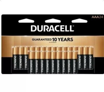 24 Duracell Coppertop AAA Alkaline Batteries- Brand New-Sealed-Free Shipping