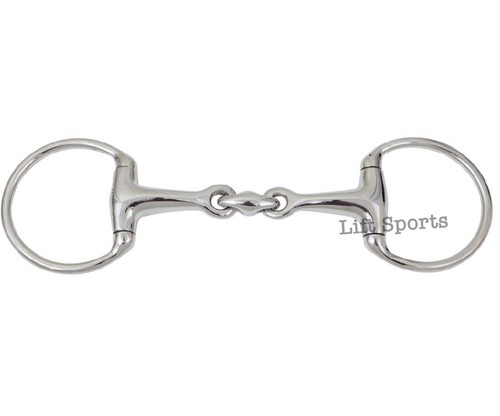 EGGBUTT Snaffle Horse Bit Lozenge Fat Double Joint Oval Link