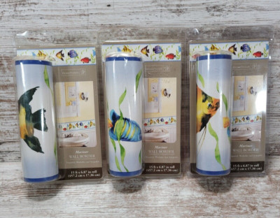 Sea Life  Wall Border Fish 15 x6.87  Home Trends Prepasted Strippable  Lot of 3.