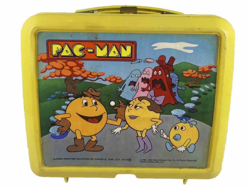 Vintage 1980s PAC-MAN Aladdin Plastic Lunch Box No Thermos 1982 Miss PAC-MAN
